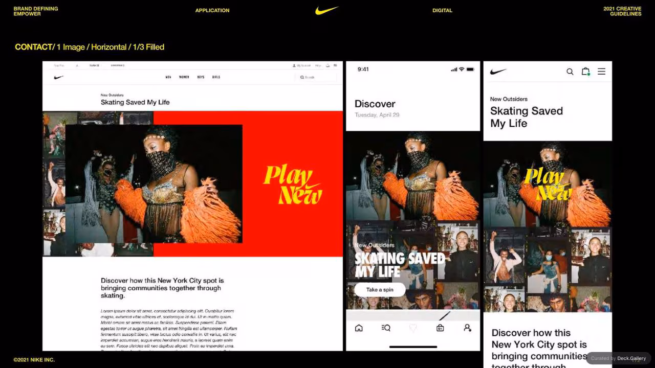 Nike Empower Creative Guidelines 2021, slide 172