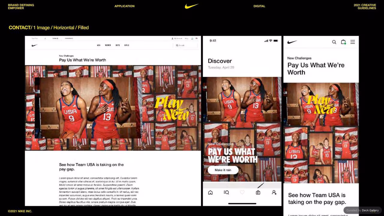 Nike Empower Creative Guidelines 2021, slide 174