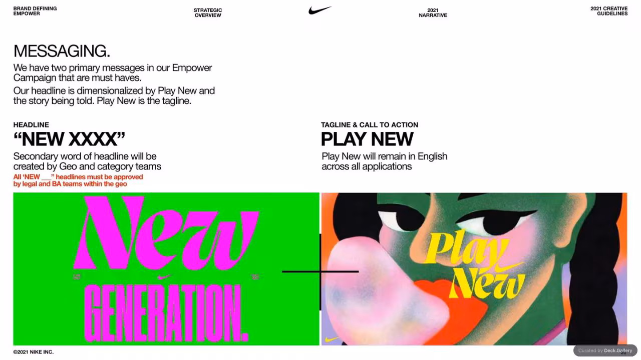 Nike Empower Creative Guidelines 2021, slide 20