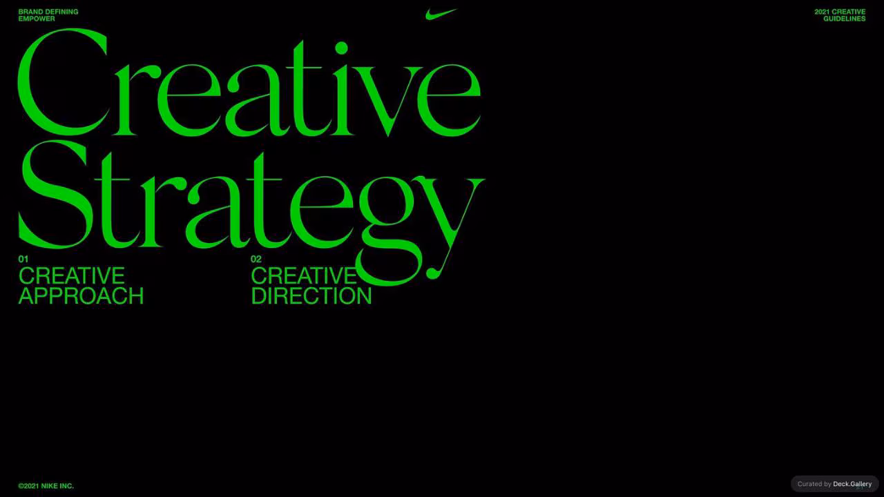 Nike Empower Creative Guidelines 2021, slide 21