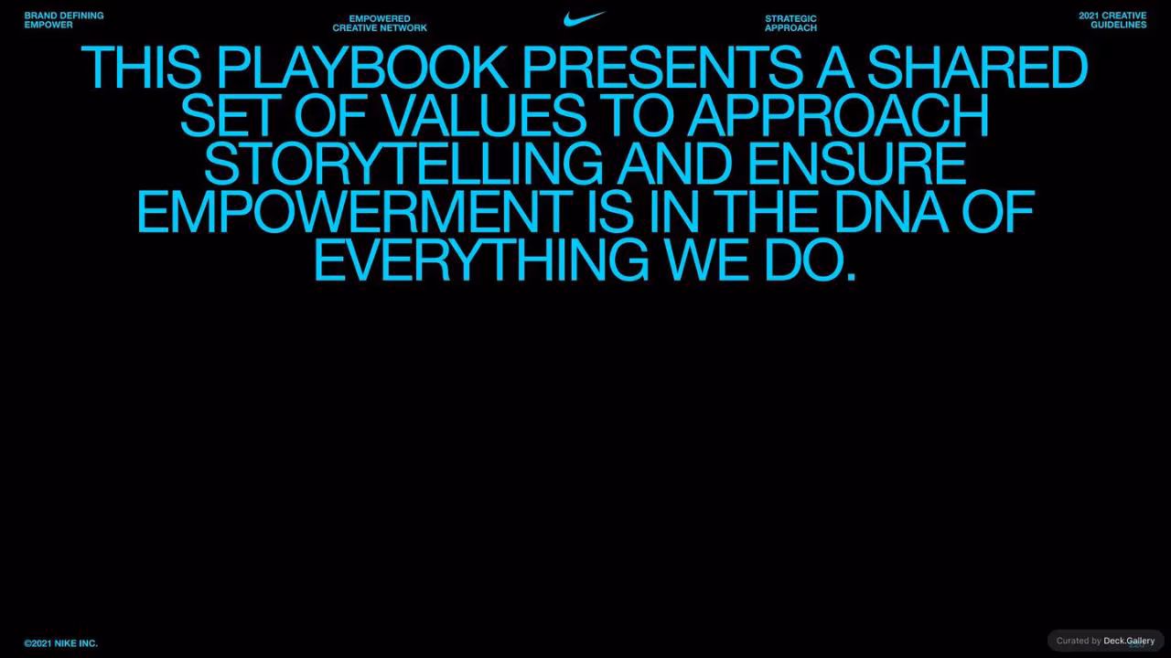 Nike Empower Creative Guidelines 2021, slide 220
