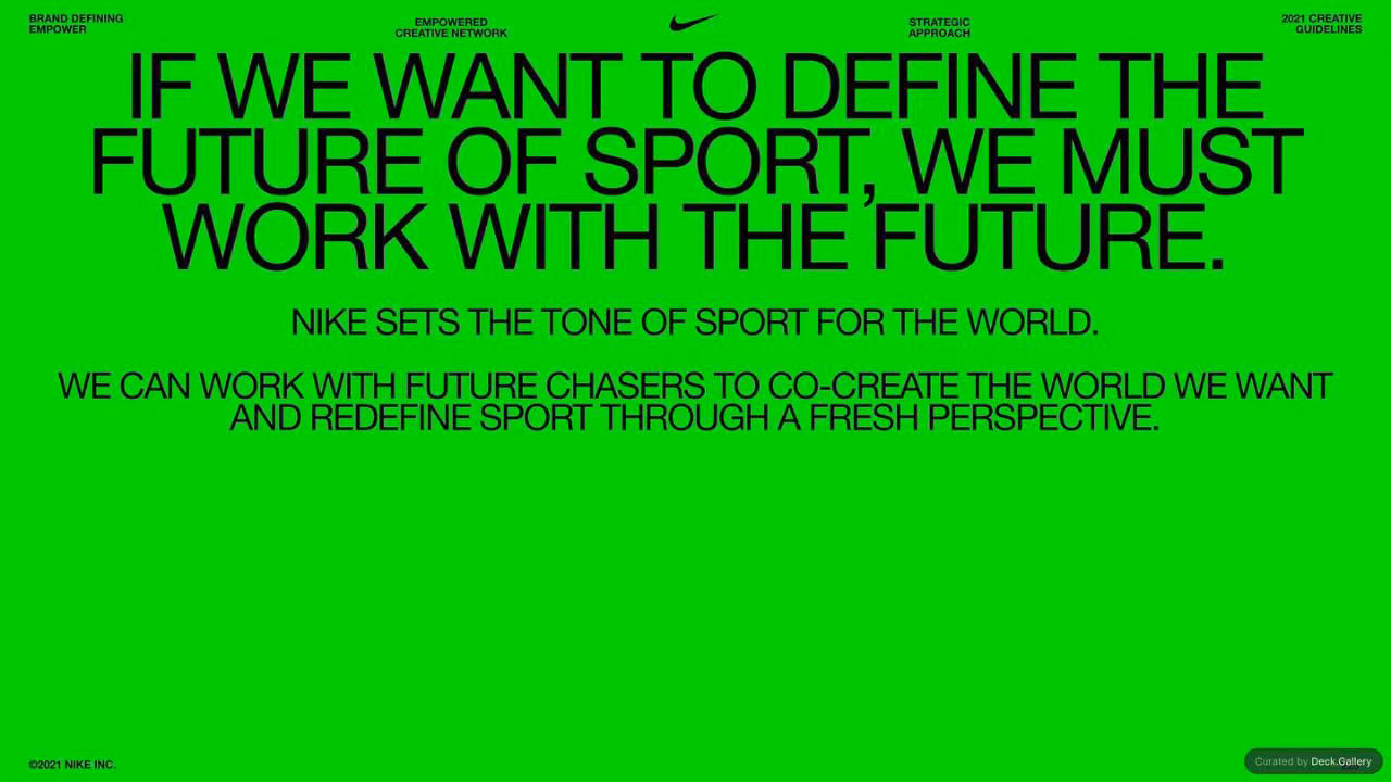 Nike Empower Creative Guidelines 2021, slide 225