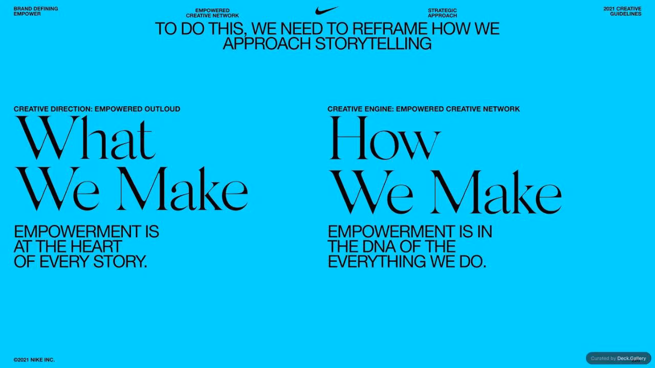 Nike Empower Creative Guidelines 2021, slide 226