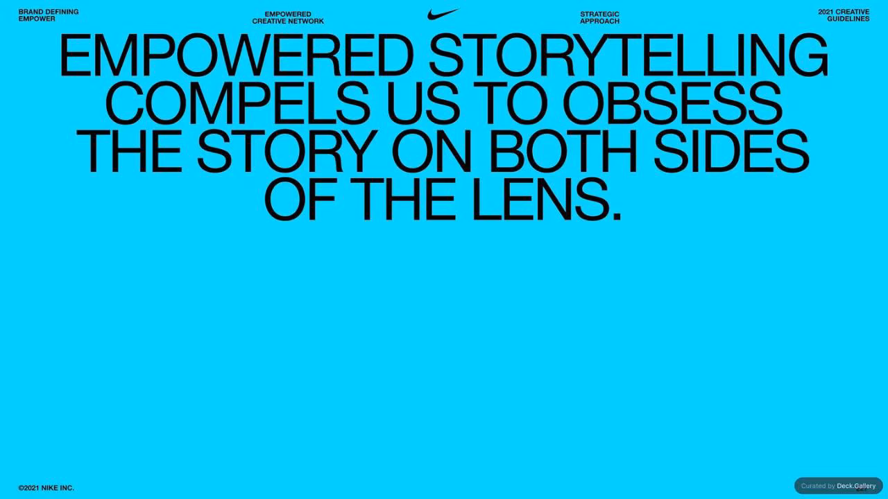 Nike Empower Creative Guidelines 2021, slide 227