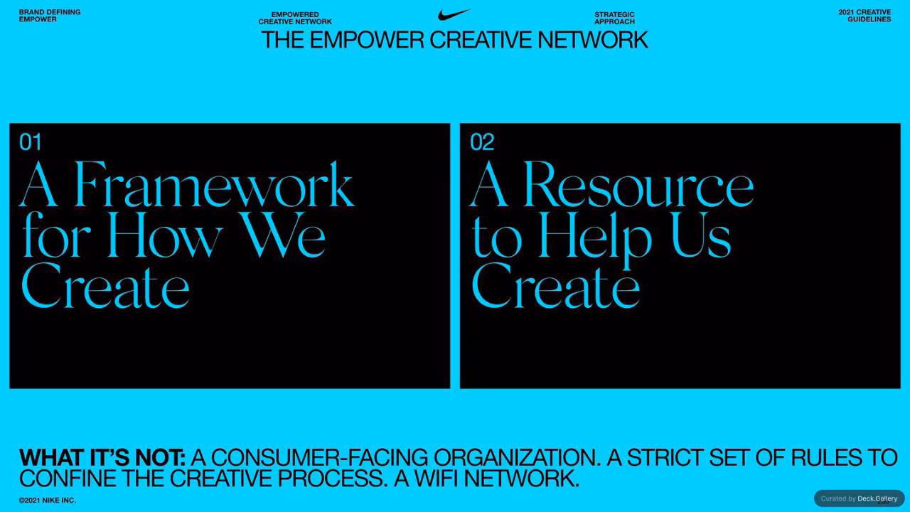 Nike Empower Creative Guidelines 2021, slide 230