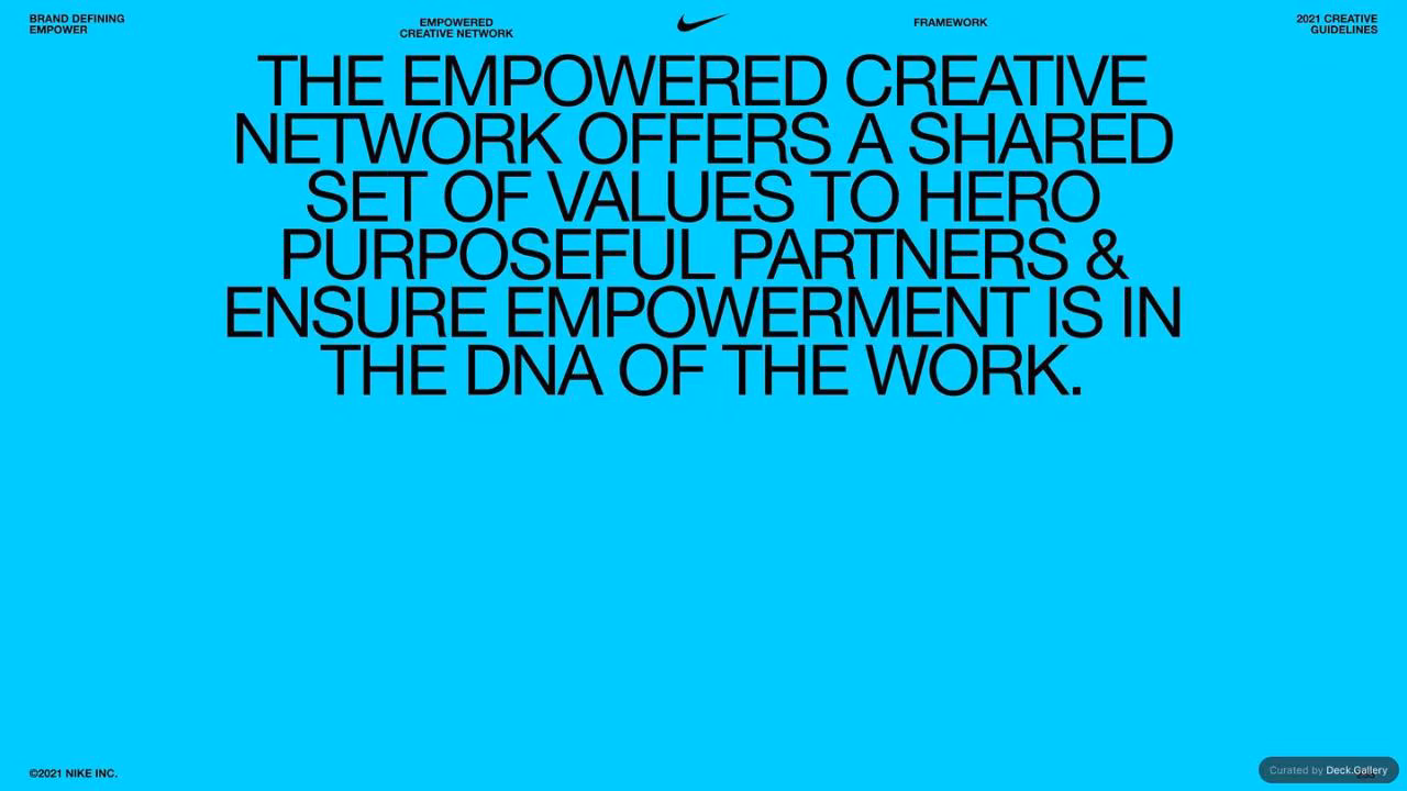 Nike Empower Creative Guidelines 2021, slide 233