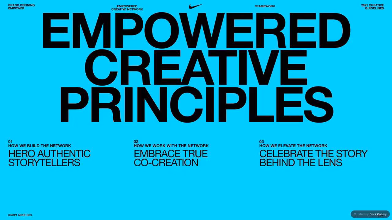 Nike Empower Creative Guidelines 2021, slide 234