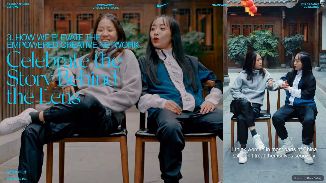 Nike Empower Creative Guidelines 2021, slide 239