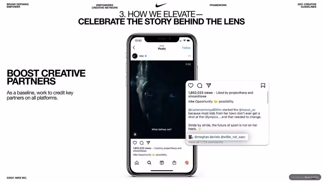 Nike Empower Creative Guidelines 2021, slide 240