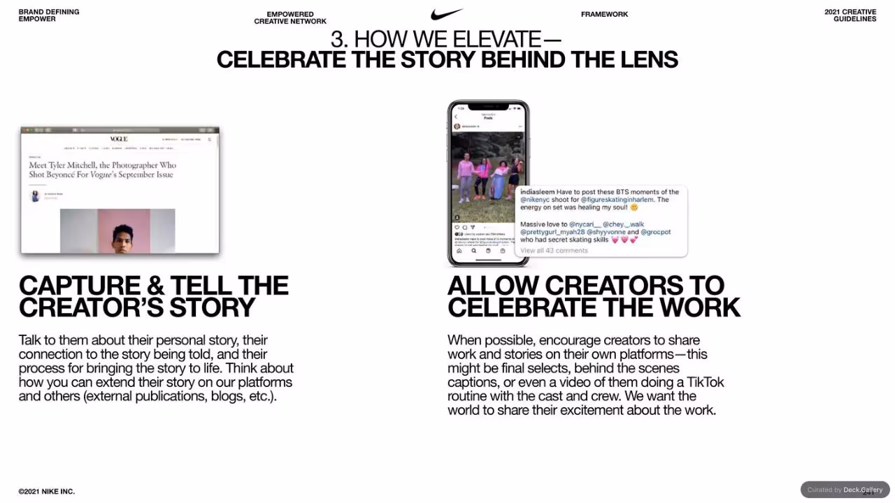 Nike Empower Creative Guidelines 2021, slide 241