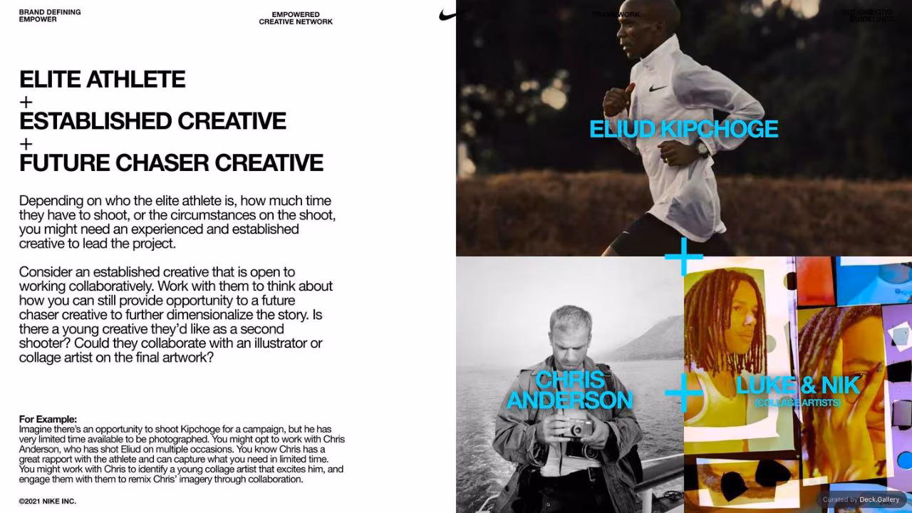 Nike Empower Creative Guidelines 2021, slide 246
