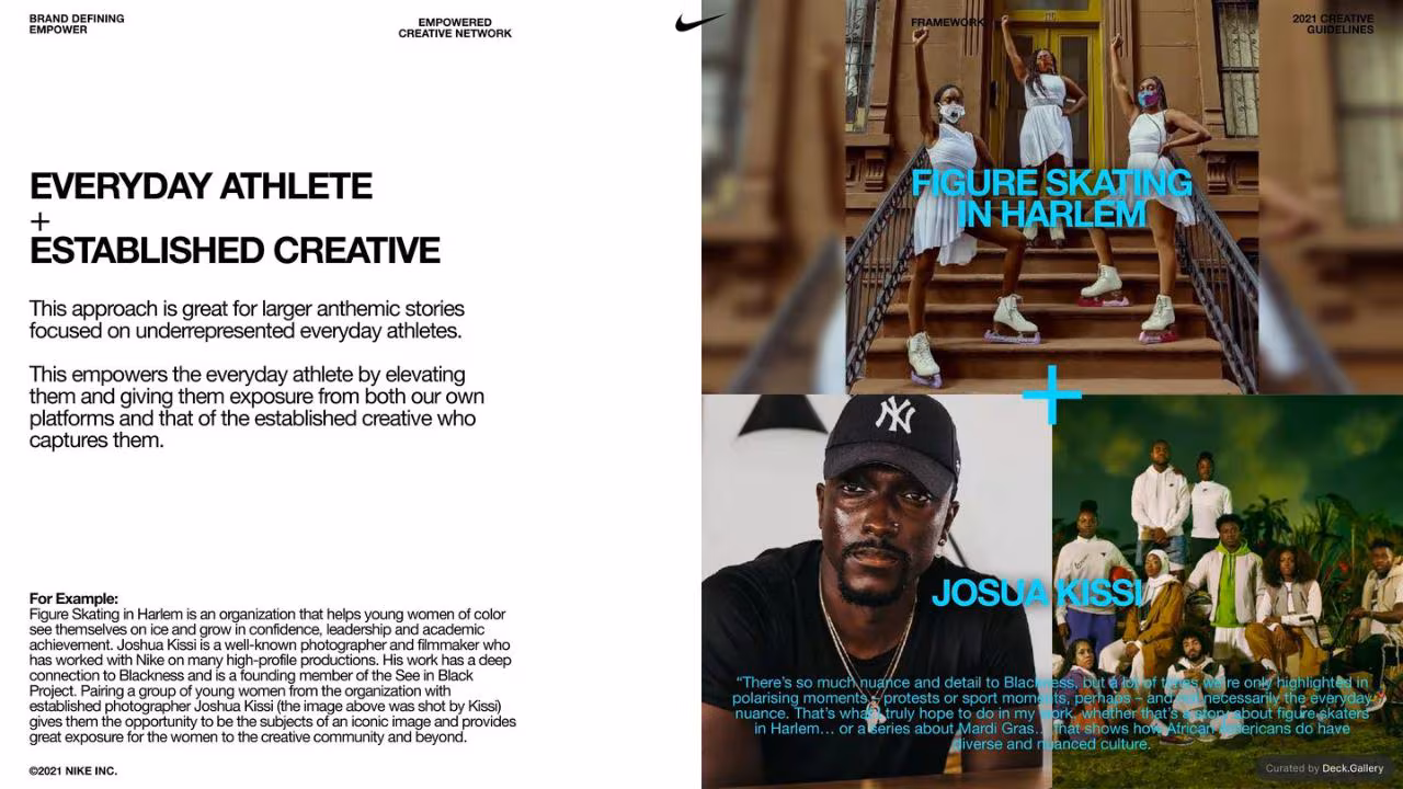 Nike Empower Creative Guidelines 2021, slide 247