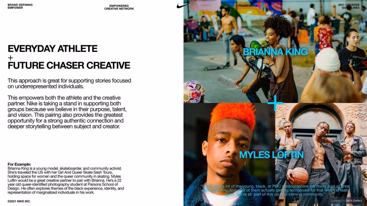 Nike Empower Creative Guidelines 2021, slide 248