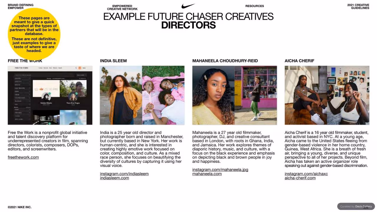 Nike Empower Creative Guidelines 2021, slide 256