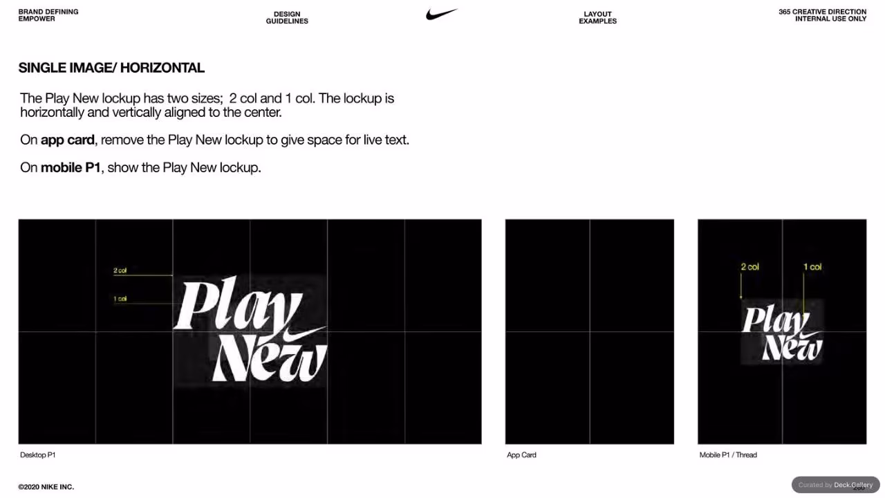 Nike Empower Creative Guidelines 2021, slide 260