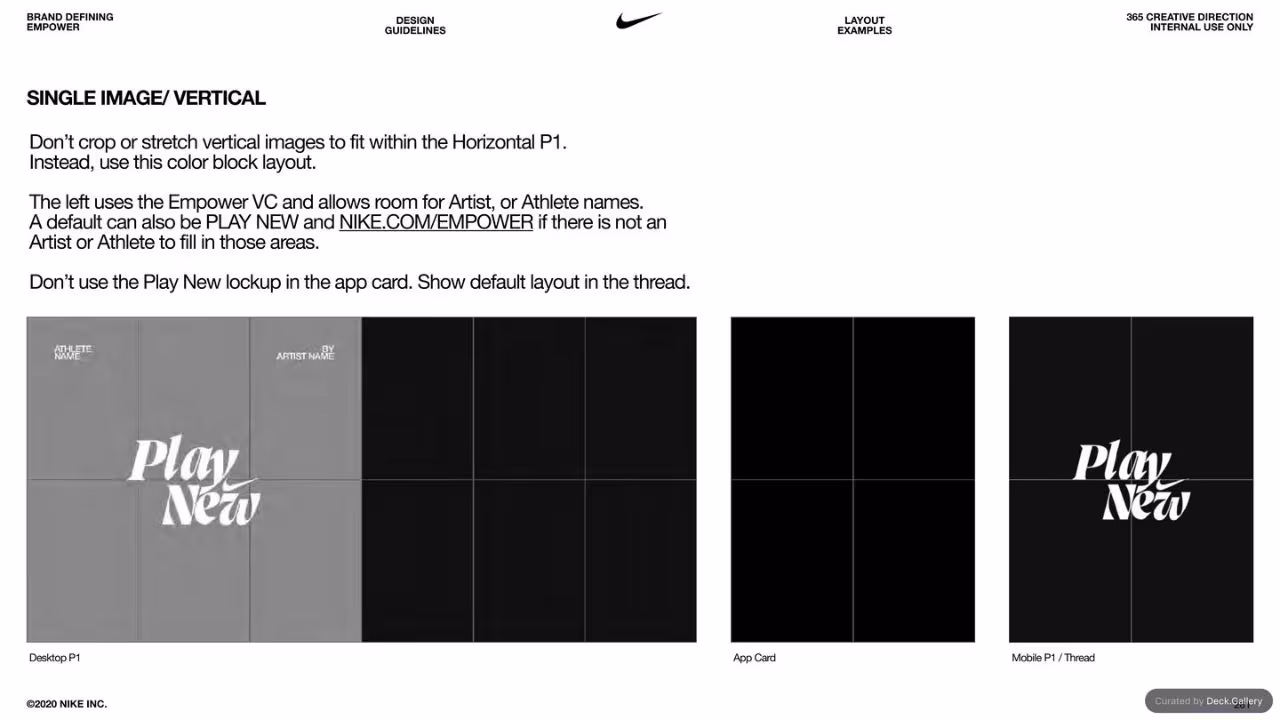 Nike Empower Creative Guidelines 2021, slide 261