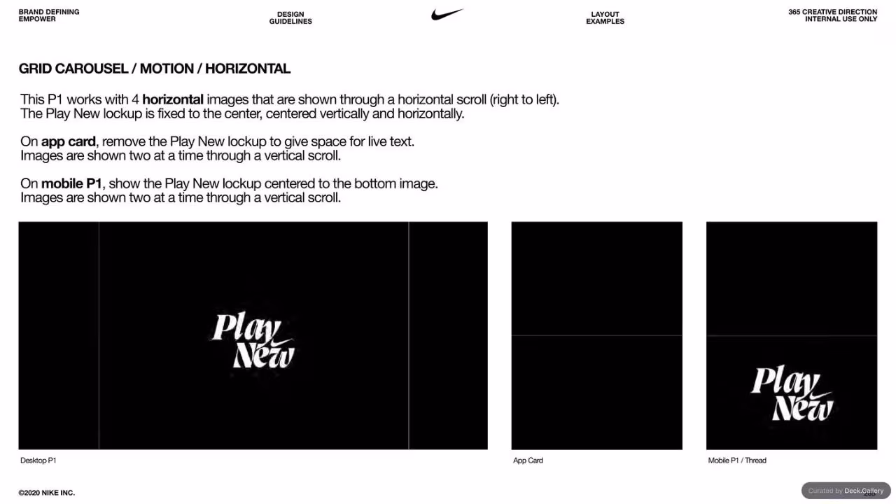 Nike Empower Creative Guidelines 2021, slide 265