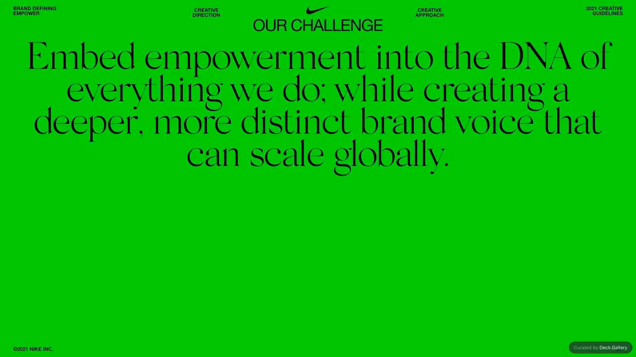 Nike Empower Creative Guidelines 2021, slide 31