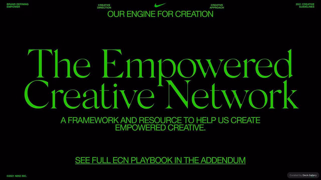 Nike Empower Creative Guidelines 2021, slide 35