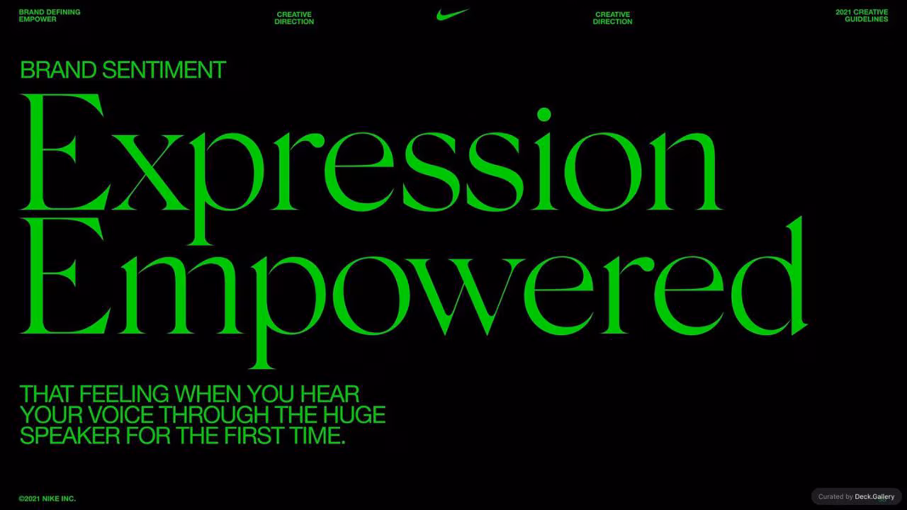 Nike Empower Creative Guidelines 2021, slide 38