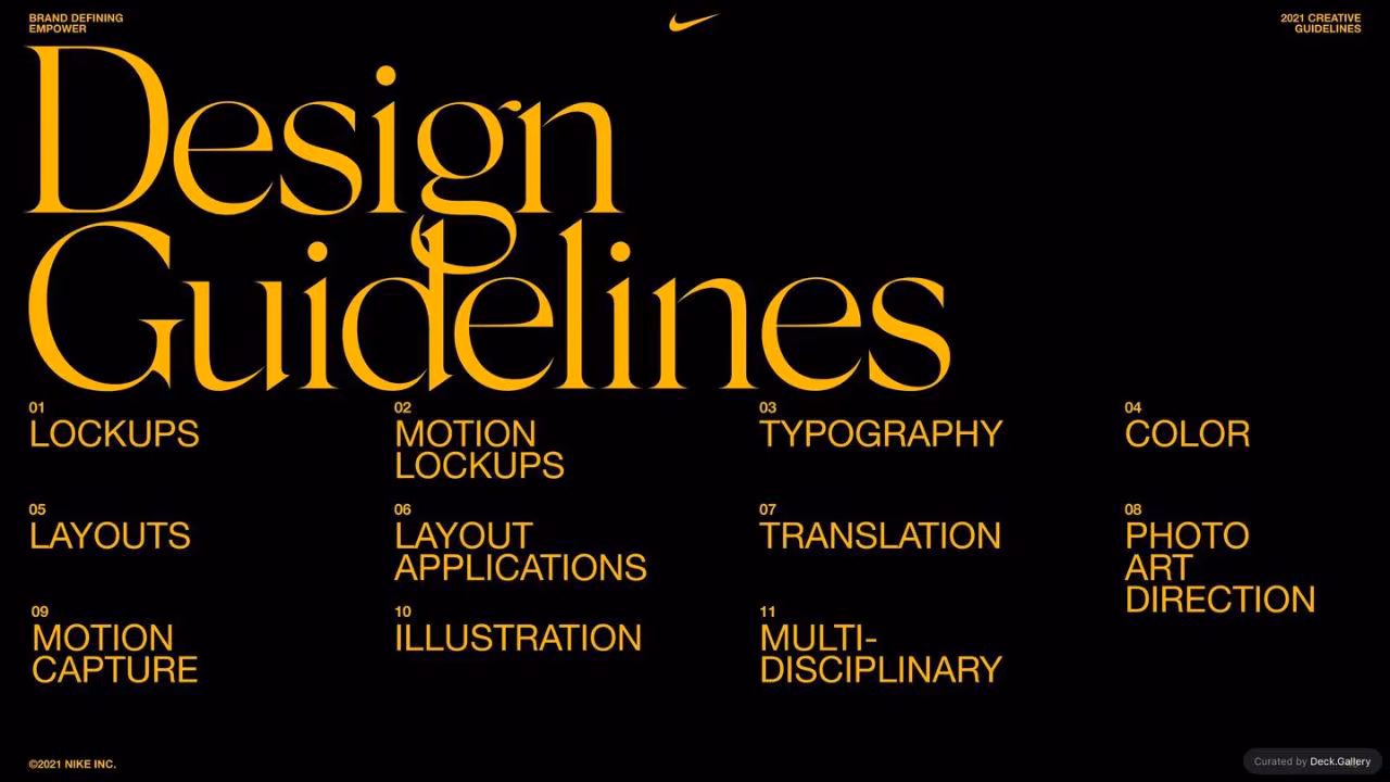 Nike Empower Creative Guidelines 2021, slide 43