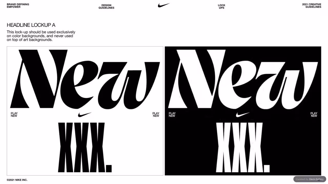 Nike Empower Creative Guidelines 2021, slide 47