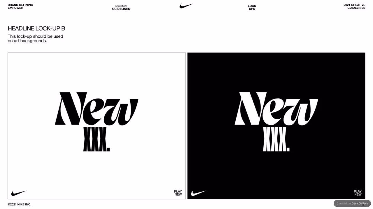 Nike Empower Creative Guidelines 2021, slide 48