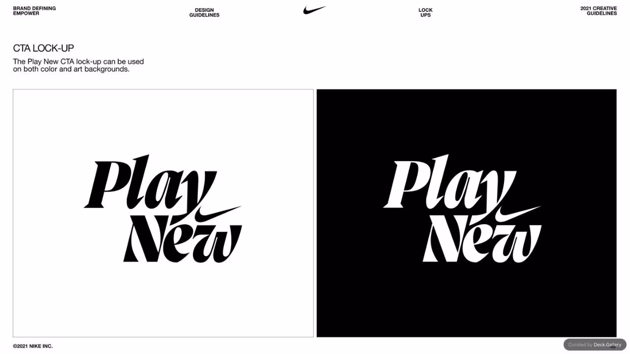Nike Empower Creative Guidelines 2021, slide 49
