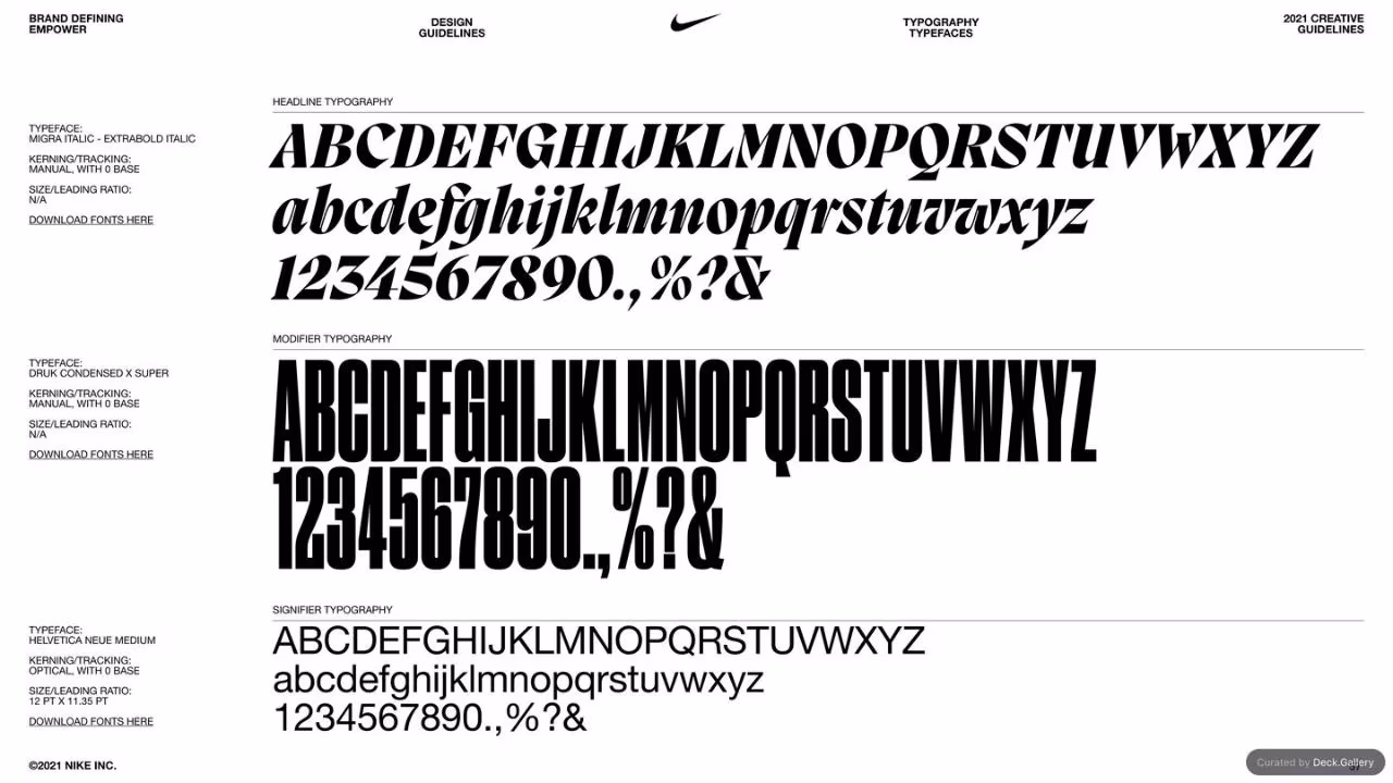 Nike Empower Creative Guidelines 2021, slide 57