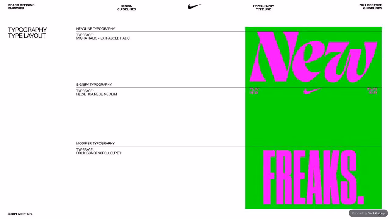 Nike Empower Creative Guidelines 2021, slide 58