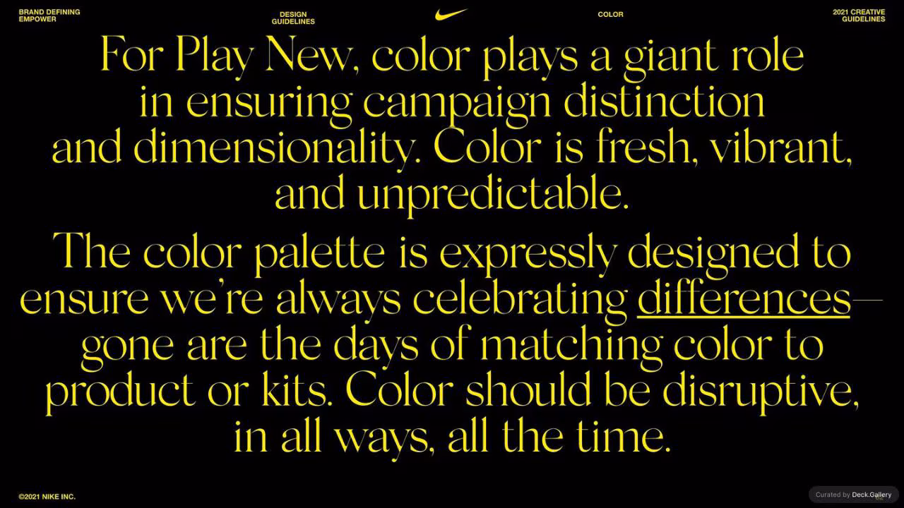 Nike Empower Creative Guidelines 2021, slide 62