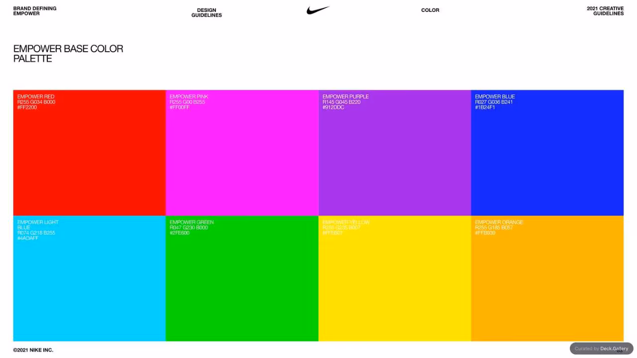 Nike Empower Creative Guidelines 2021, slide 63
