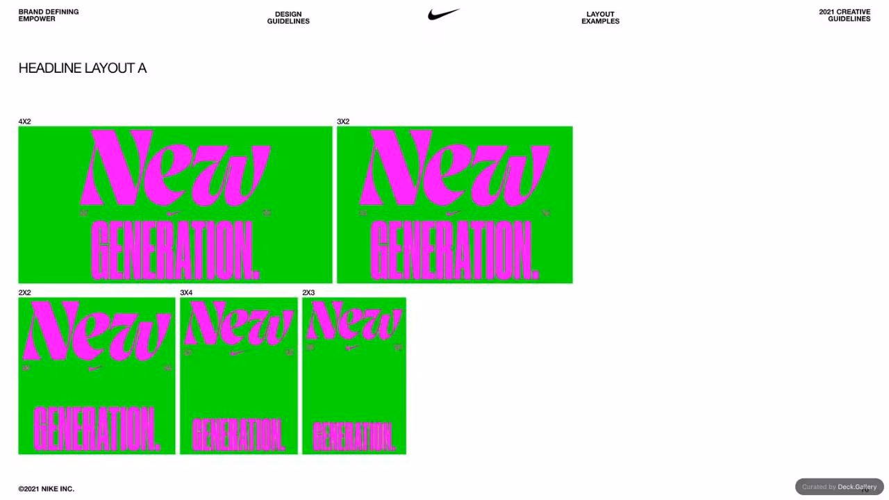 Nike Empower Creative Guidelines 2021, slide 70