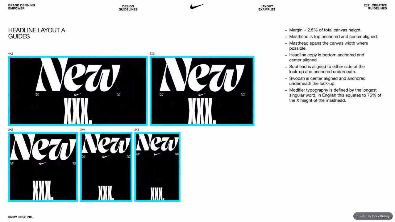 Nike Empower Creative Guidelines 2021, slide 71