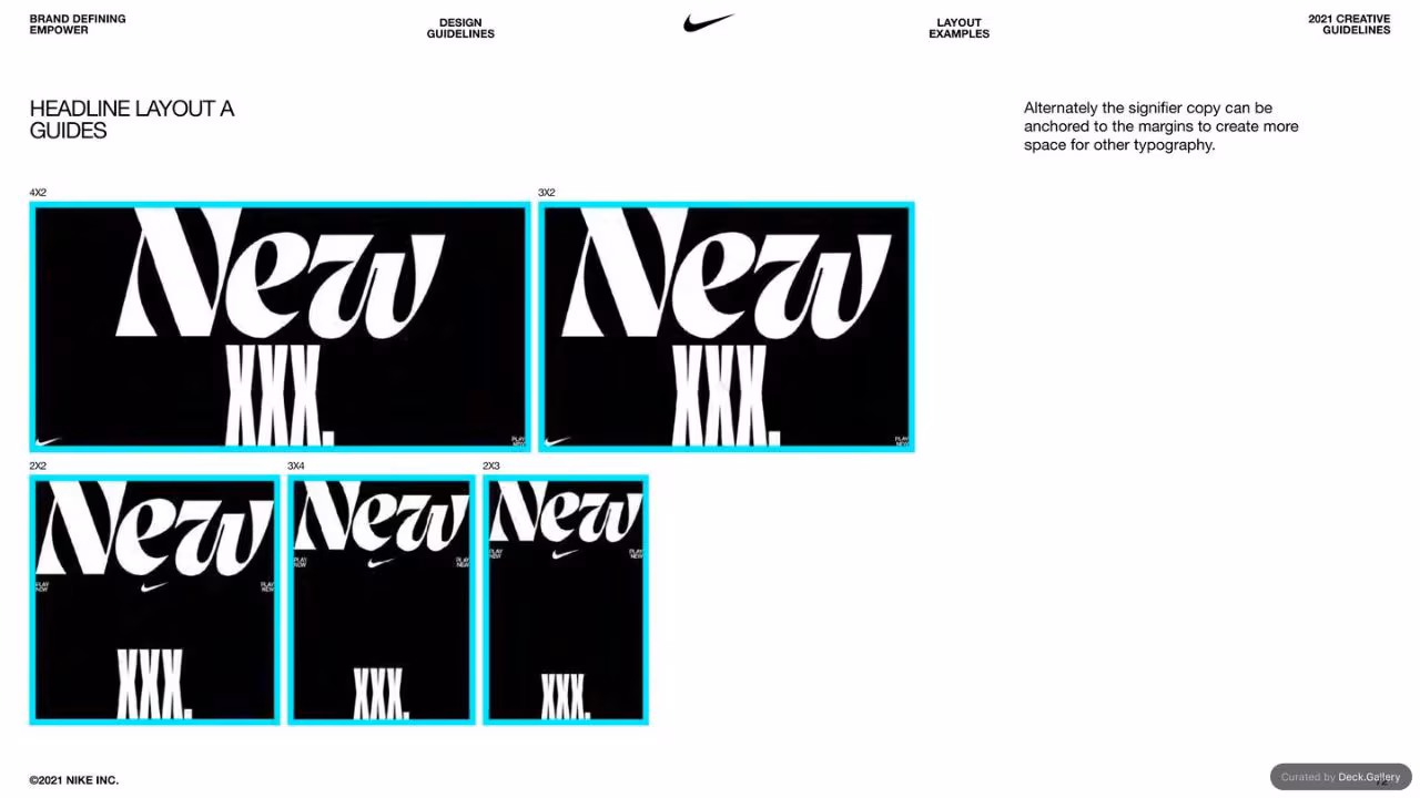 Nike Empower Creative Guidelines 2021, slide 72