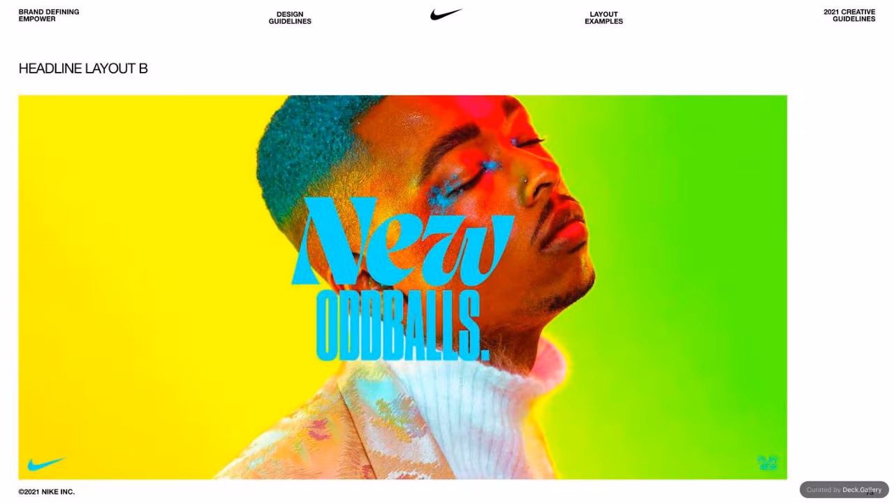 Nike Empower Creative Guidelines 2021, slide 73