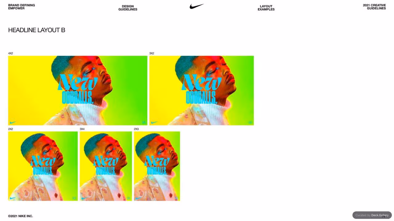 Nike Empower Creative Guidelines 2021, slide 74