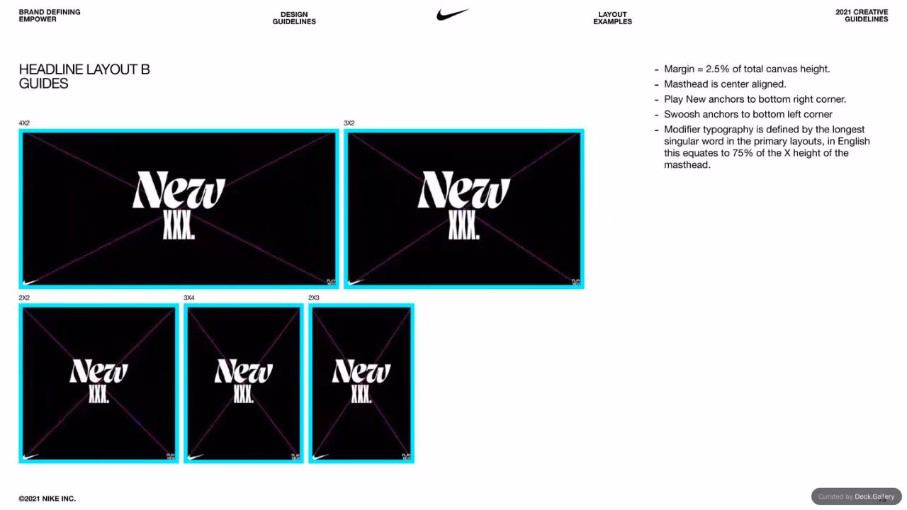 Nike Empower Creative Guidelines 2021, slide 75