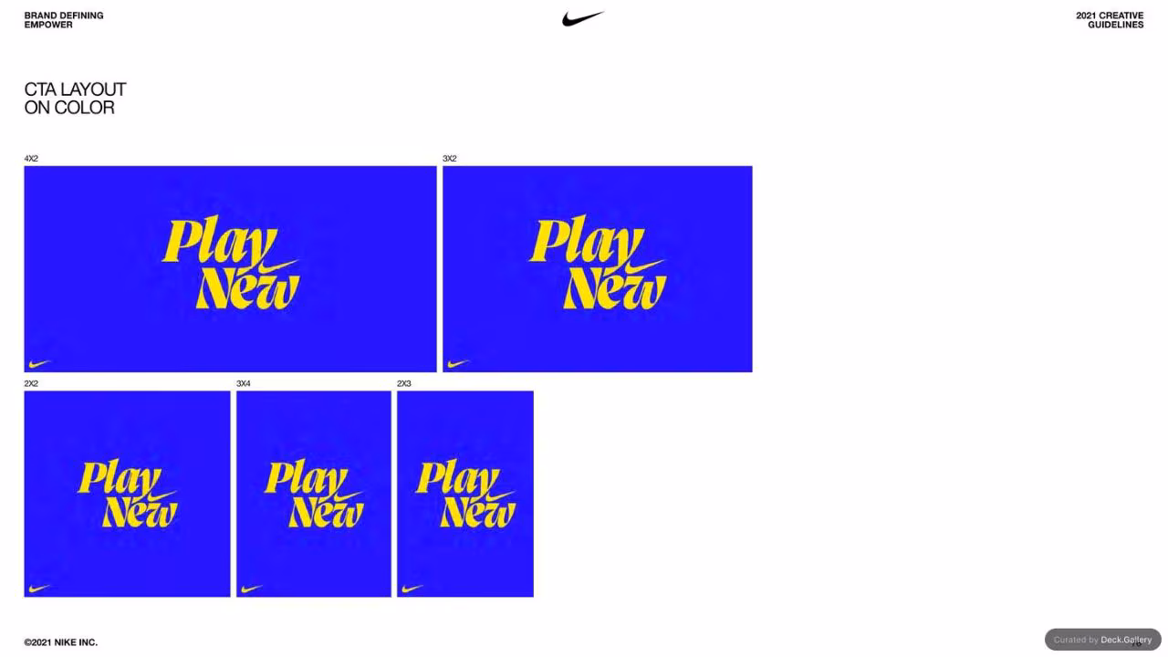 Nike Empower Creative Guidelines 2021, slide 76