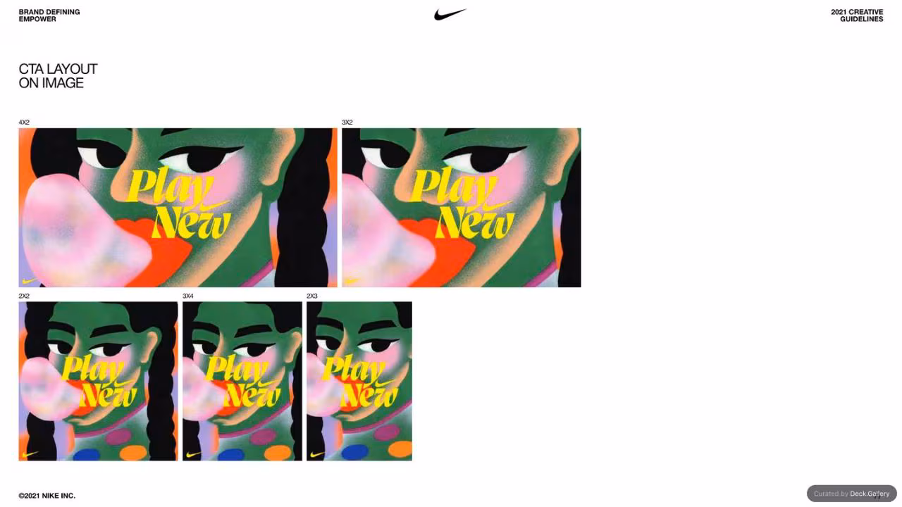 Nike Empower Creative Guidelines 2021, slide 77