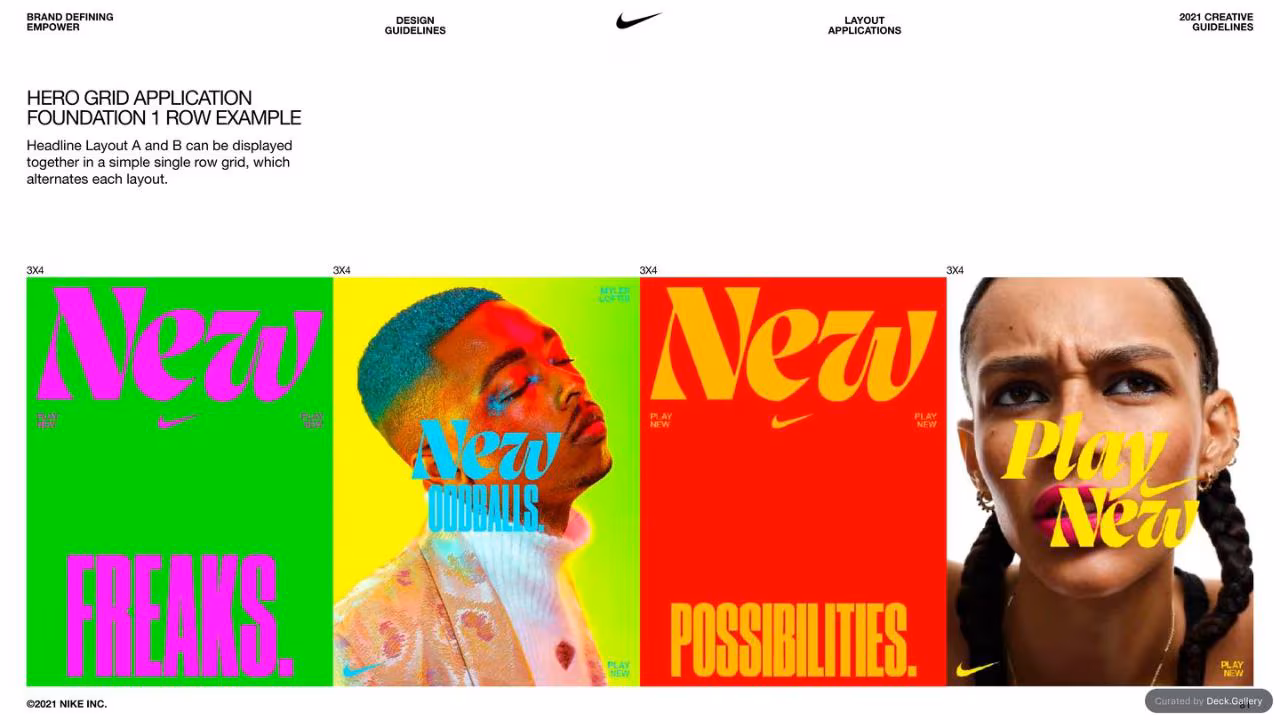 Nike Empower Creative Guidelines 2021, slide 81
