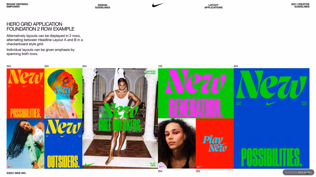 Nike Empower Creative Guidelines 2021, slide 83