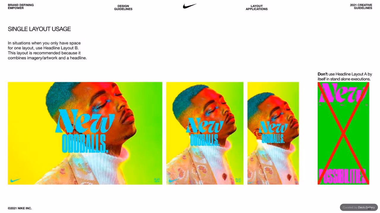 Nike Empower Creative Guidelines 2021, slide 87