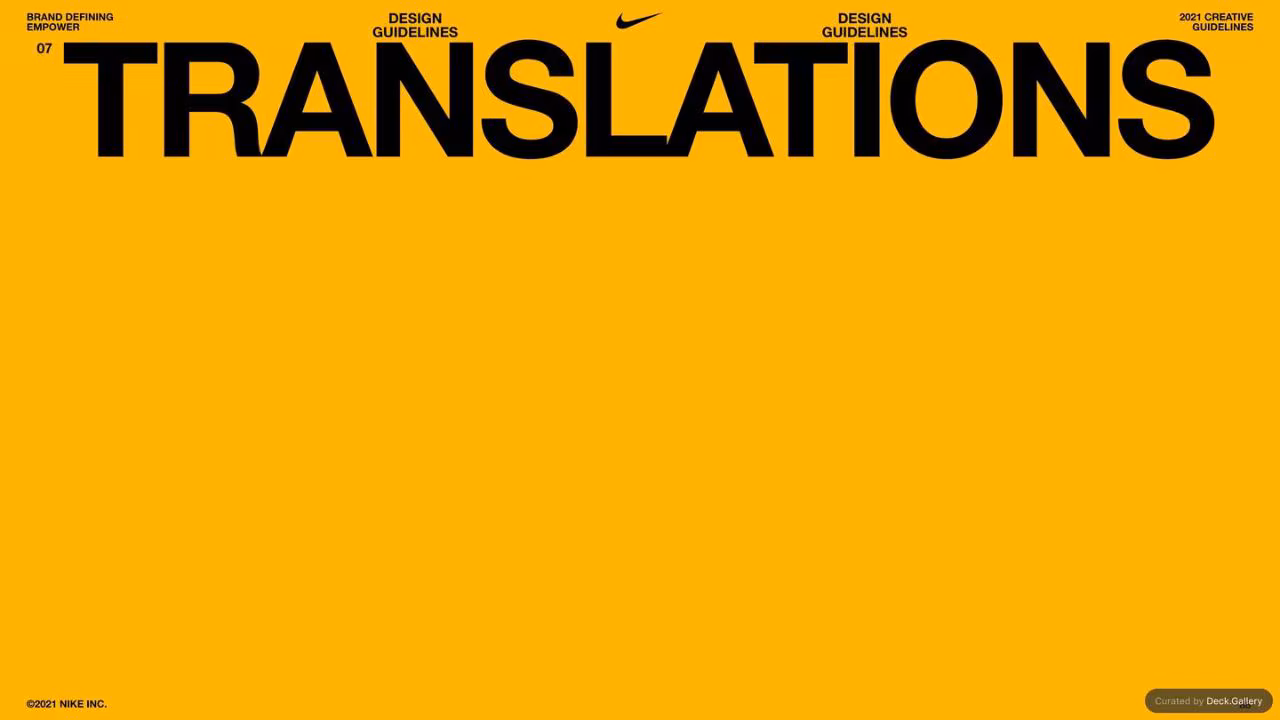 Nike Empower Creative Guidelines 2021, slide 88