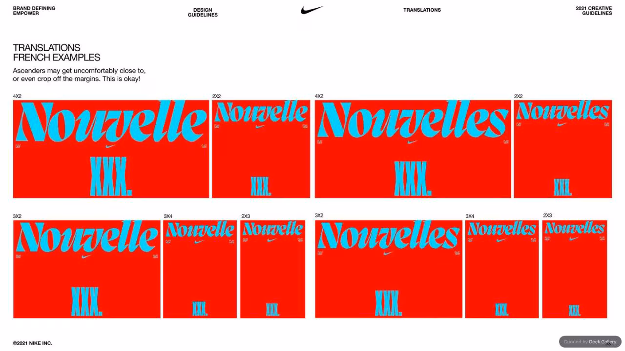 Nike Empower Creative Guidelines 2021, slide 93
