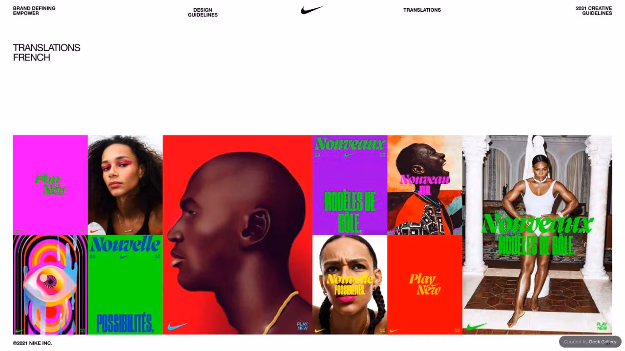 Nike Empower Creative Guidelines 2021, slide 97