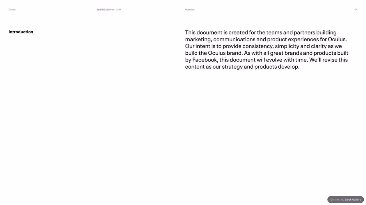 Oculus Brand Guidelines v2.0, slide 4