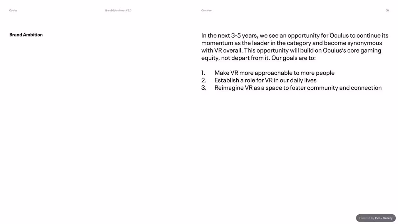 Oculus Brand Guidelines v2.0, slide 6