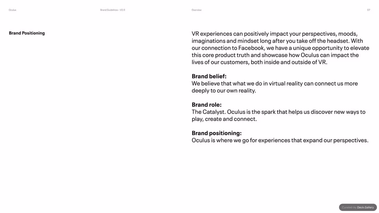Oculus Brand Guidelines v2.0, slide 7