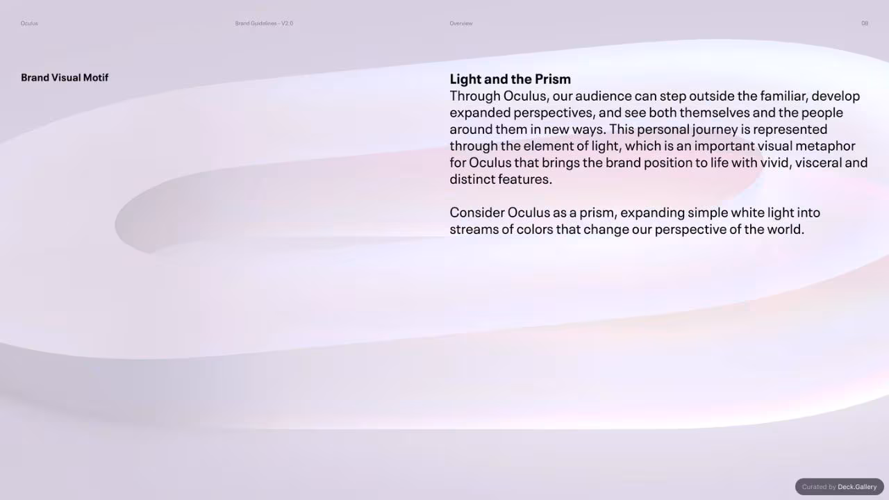 Oculus Brand Guidelines v2.0, slide 8